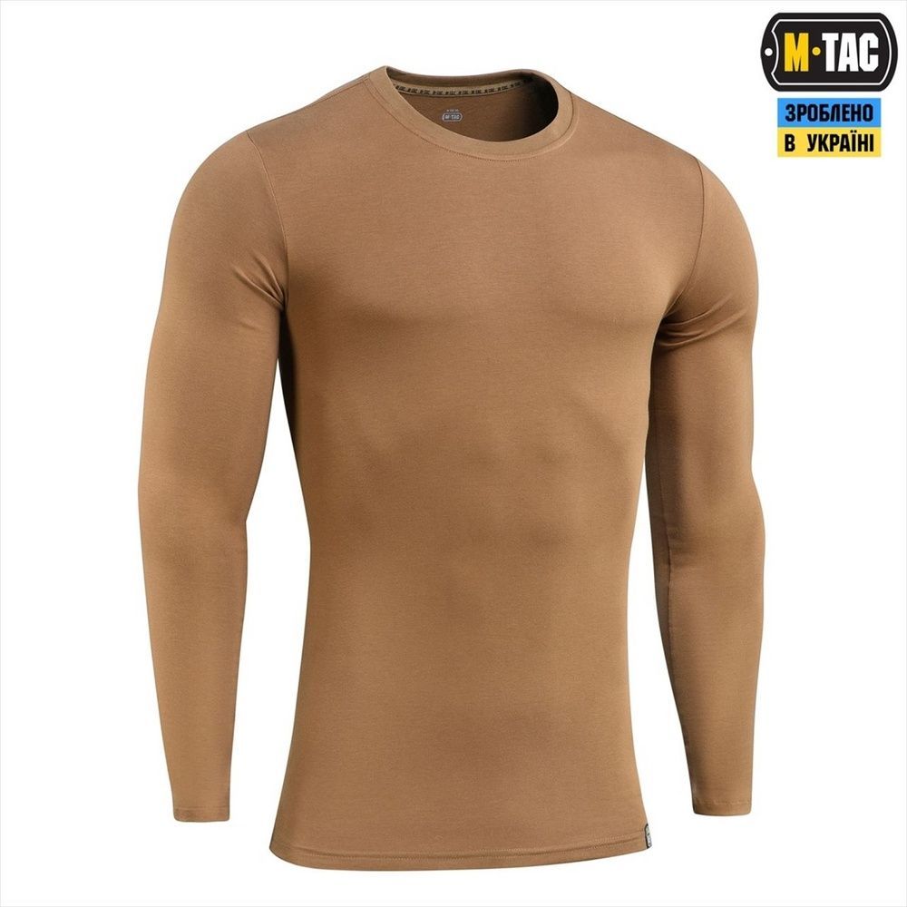 Футболка із довгим рукавом M-Tac 93/7 Коричнева (Coyote Brown) (M) 222381 фото