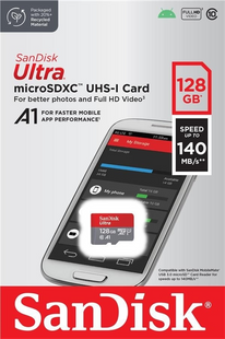 Карта пам'яті MicroSD SanDisk Ultra 128 Gb 10 class UHS-1 A1 (140Mb/s) 187848 фото