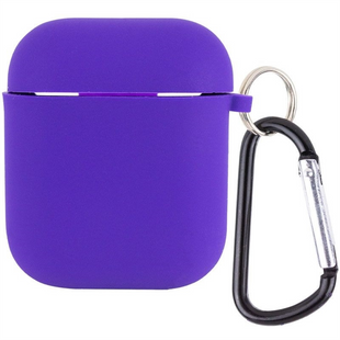 Чохол для навушників Airpods 1/2 Silicone Case з мікрофіброю Фіолетовий (Liac) 193655 фото