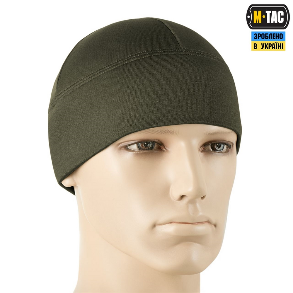 Шапка-підшоломник M-Tac мікрофліс ріп-стоп Зелена (Dark Olive) (L) 248183 фото