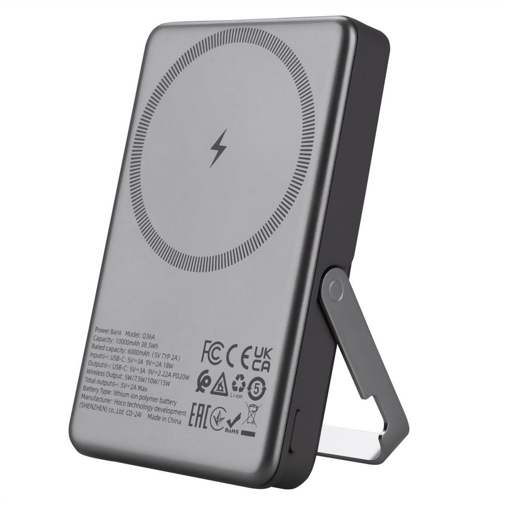 PowerBank 10000 mAh Hoco Q36A Sunlight with MagSafe Wireless PD20W Сірий (Gray) 144733 фото