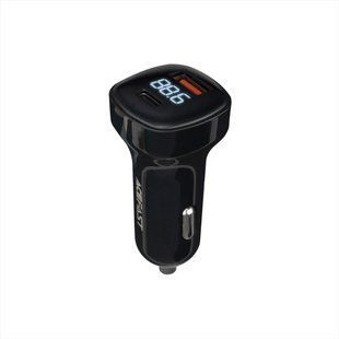 Автомобільний зарядний пристрій Acefast B4 2Type-C+USB PD 66W LED Чорний (Black) 138526 фото