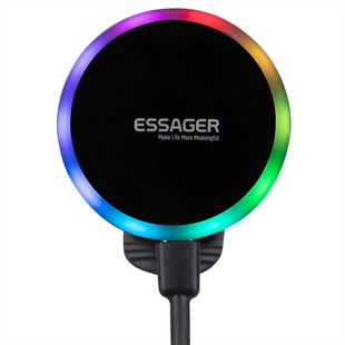 Автотримач Essager Neon (EZJCX-NH01-Z) Магнітний з бездротовою зарядкою Чорний (Black) 142513 фото