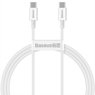 USB кабель Baseus Superior Series Fast Charging Type-C to Type-C PD 100W 1м Білий (White) 167478 фото