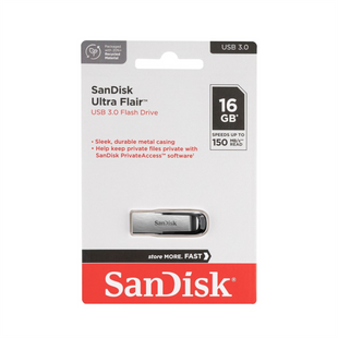 USB Флеш SanDisk Ultra Flair 150Mb/s (USB 3.0) 16Gb Срібна (Silver) 115448 фото