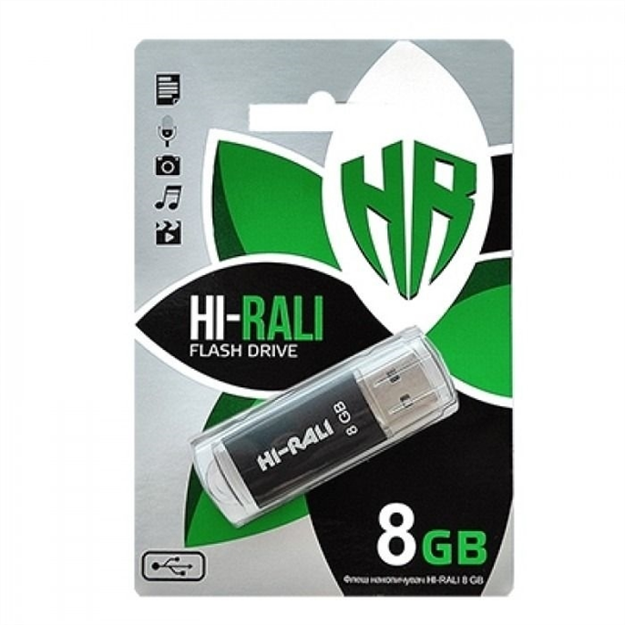 USB Флеш 8Gb Hi-Rali Rocket Чорна (Black) 58319 фото