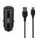 Автомобільний зарядний пристрій XO CC39 single USB QC3.0 18W 3A + кабель Micro-USB Чорний (Black) 103071 фото 3